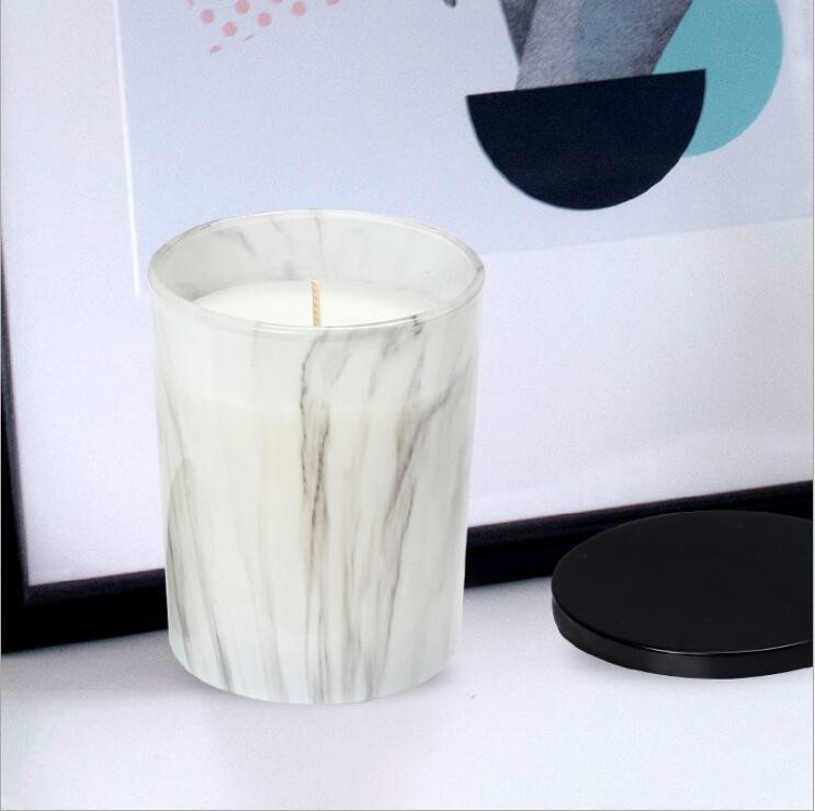 White Onyx Candle Holders Candle Jar with Glass Refill Insert