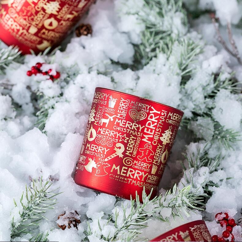 Wholesale Christmas Decorative Scented Soy Candle in Glass Jar with Gift Box