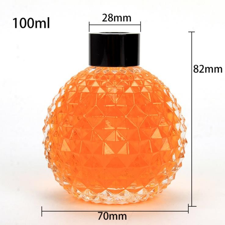 Wholesale Decorative Round Shape Empty Glass Perfume Reed Diffuser Bottles