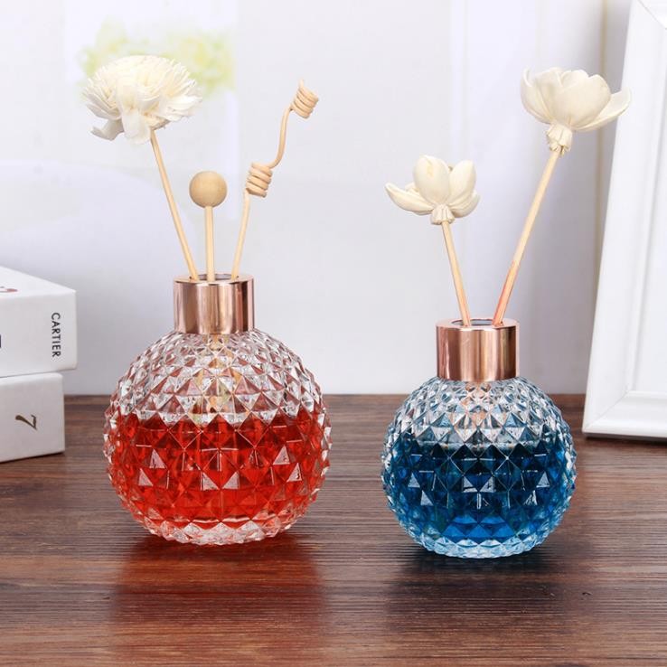 Wholesale Decorative Round Shape Empty Glass Perfume Reed Diffuser Bottles