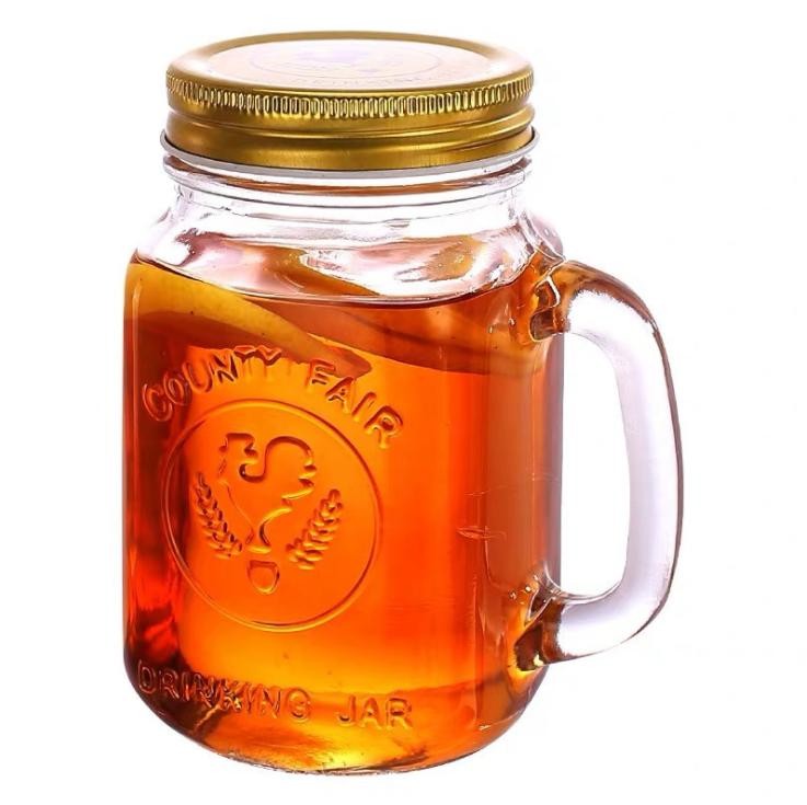 Wholesale Food Grade Glass Mason Jar Cups with Lid and Straw
