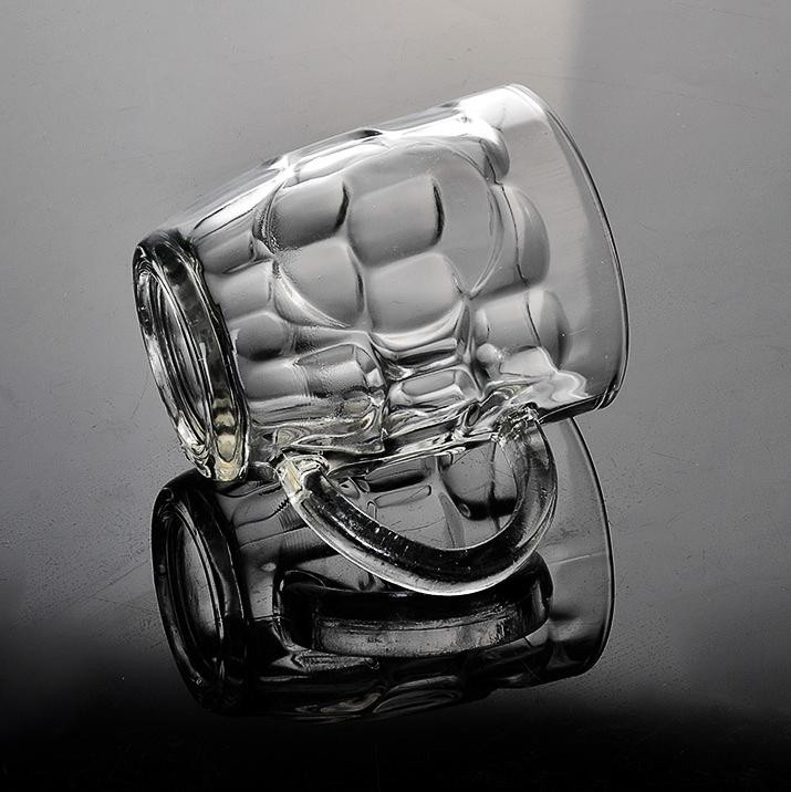 Wholesale Glass Beer Mug Large Capacity Glass Beer Juice Pineapple Cup with Handle
