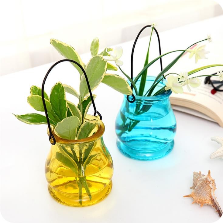 Wholesale Home Decoration Colorful Electroplating Effect Flower Glass Vase