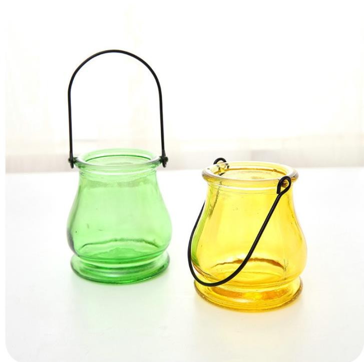 Wholesale Home Decoration Colorful Electroplating Effect Flower Glass Vase