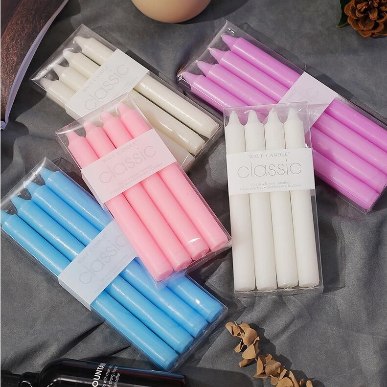 Wholesale New Spiral Taper Candle Table Wedding Long Candles Wax Set of 4