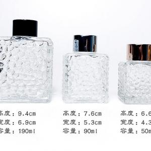 Wholesale Private Logo Clear Square Rattan Reed Diffuser Glass Bottle with Gift Box