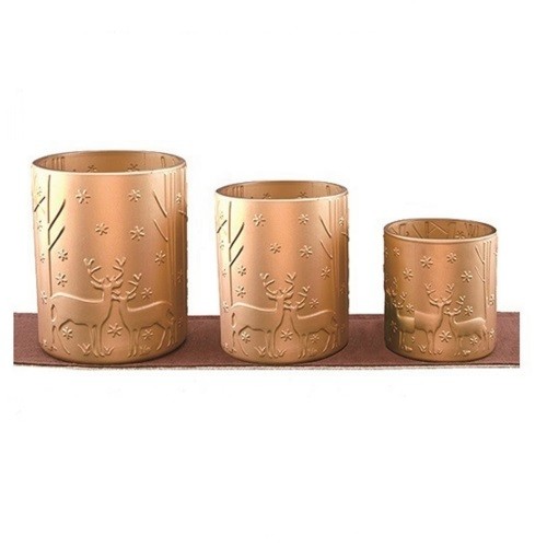 Best Selling Product Rose Gold Glass Candle Jar With Rose Gold Candle
