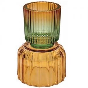 Luxury Iridescent Glass Candle Jar with Glass Stand