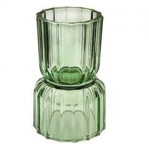 Heat Resistant Green Glass Candle Jar With Glass Stand