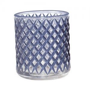 Hot Sale Clear Cylinder Glass Candle Jar With Pattern