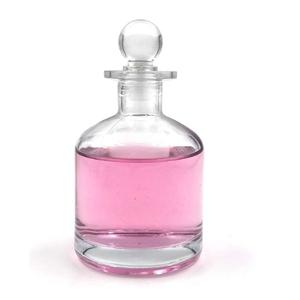 Unique Clear Glass Reed Aroma Diffuser Bottle With Glass Cap