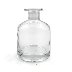 Unique Clear Glass Reed Aroma Diffuser Bottle With Glass Cap