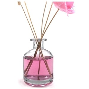 Unique Clear Glass Reed Aroma Diffuser Bottle With Glass Cap