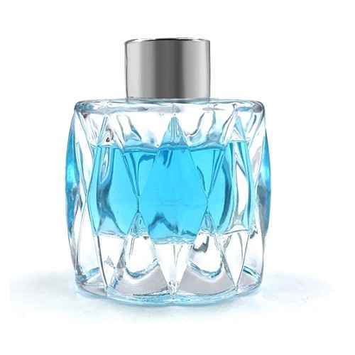 Unique Polyhedral Clear Glass Reed Aroma Diffuser Bottle With Screw Cap