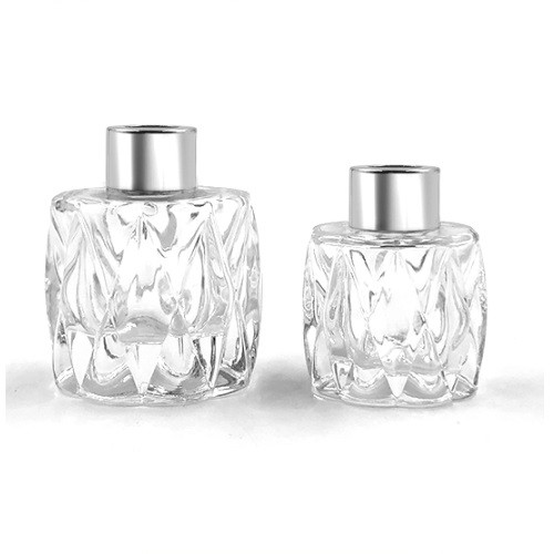 Unique Polyhedral Clear Glass Reed Aroma Diffuser Bottle With Screw Cap