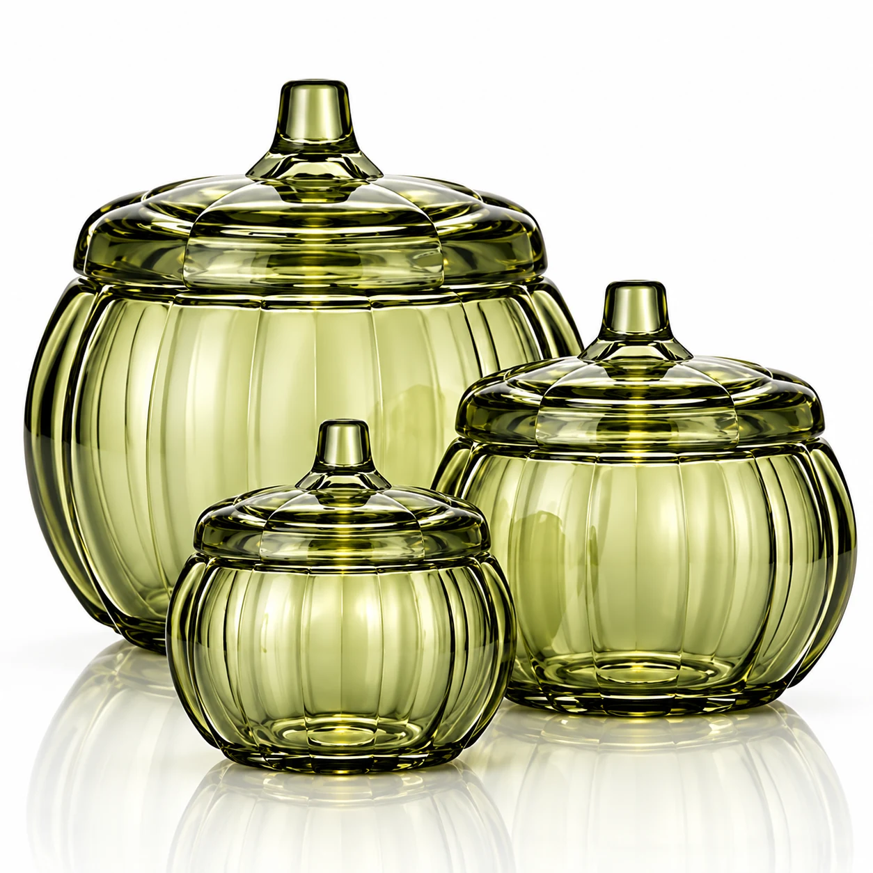 1200ml Pumpkin Glass Candle Jar with Glass Lid — product detail