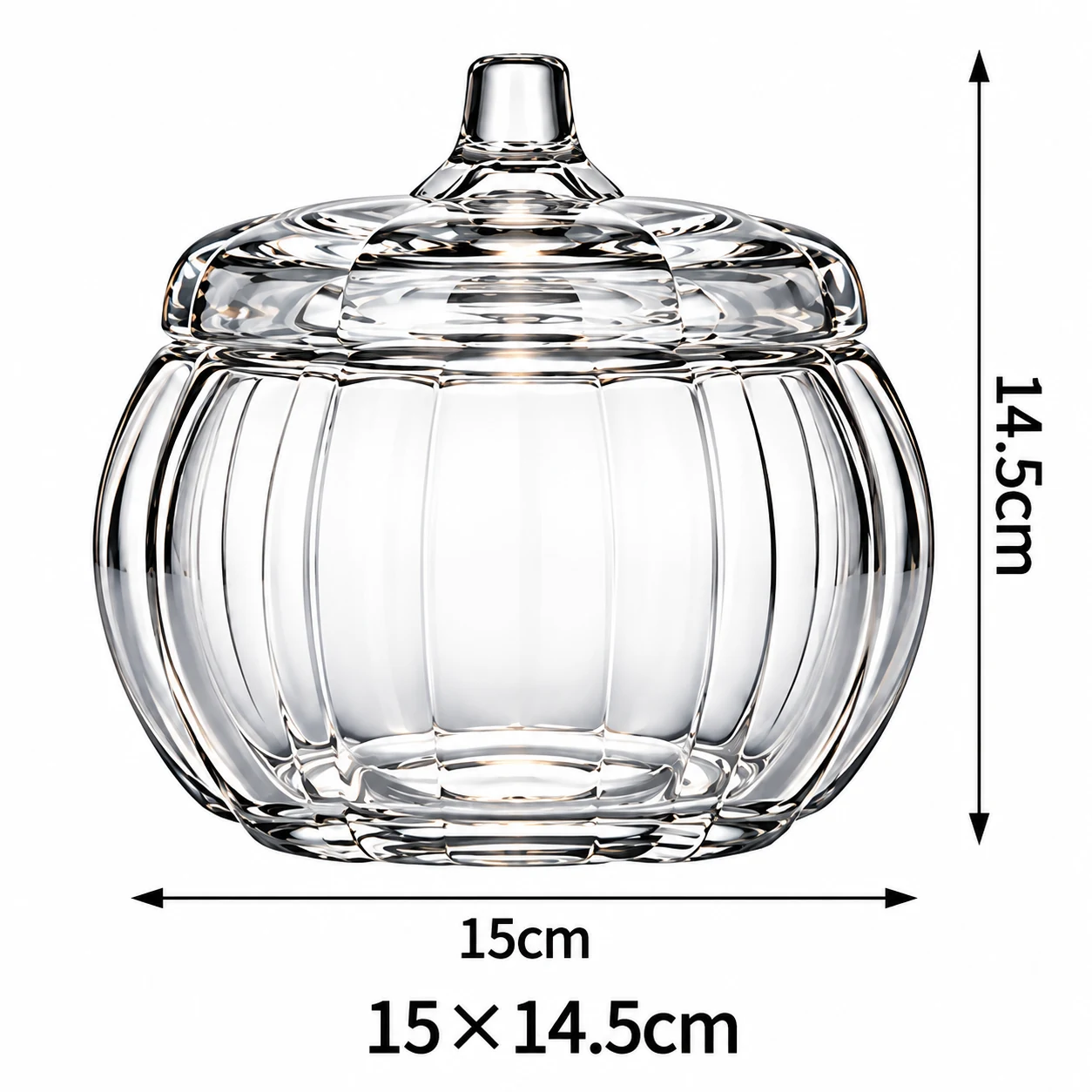 1200ml Pumpkin Glass Candle Jar with Glass Lid — product detail