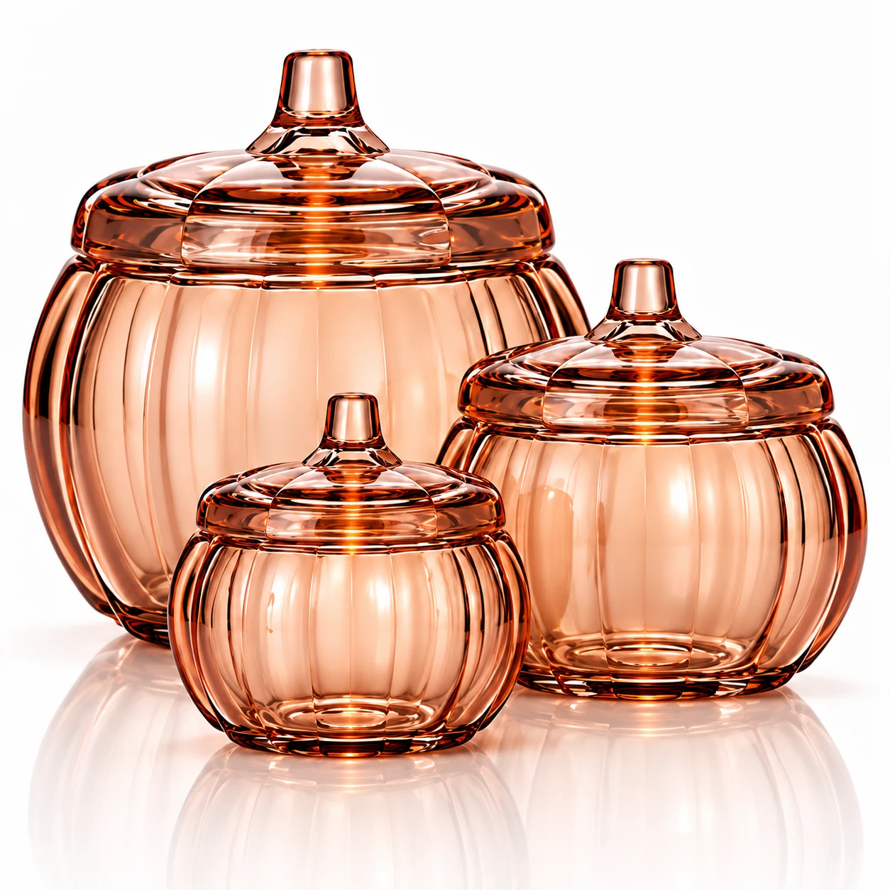 275ml Pumpkin Glass Candle Jar with Glass Lid — product detail