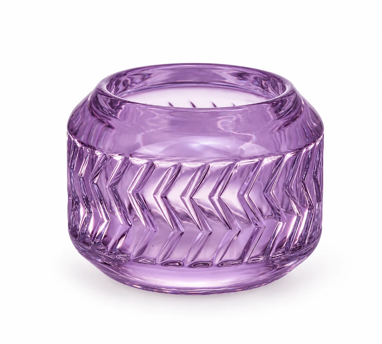 120ml Chevron Round Glass Candle Holder - VSS-CH-01 — design a — purple