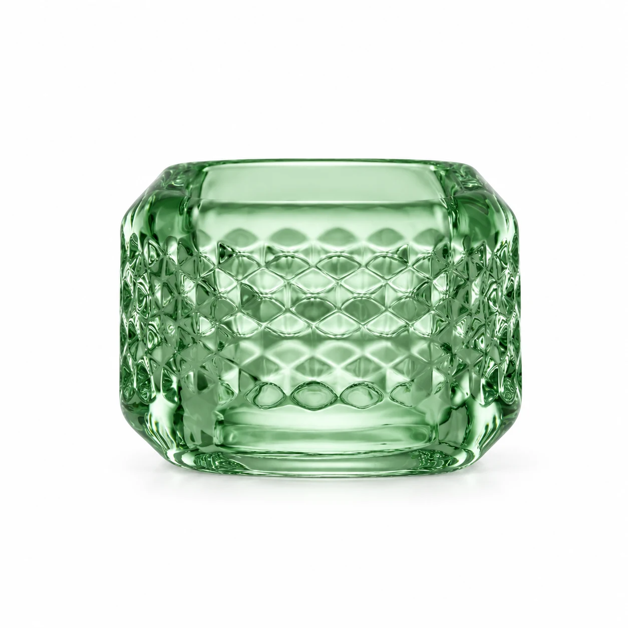 120ml Chevron Round Glass Candle Holder - VSS-CH-01 — design b — green