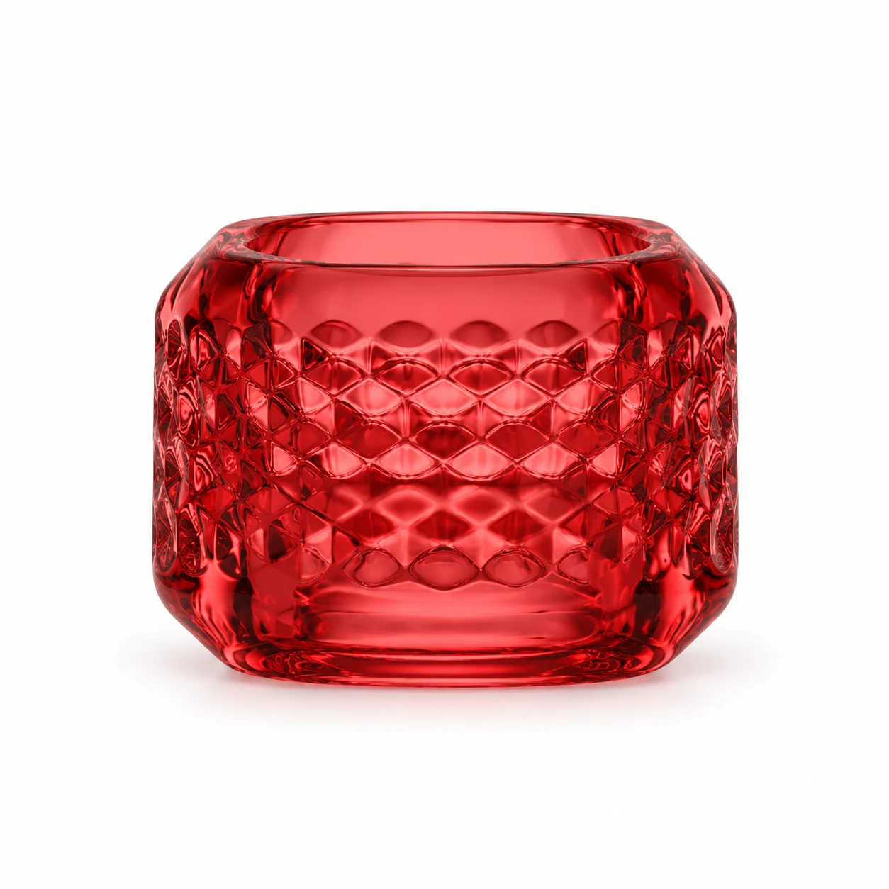 120ml Chevron Round Glass Candle Holder - VSS-CH-01 — design b — red