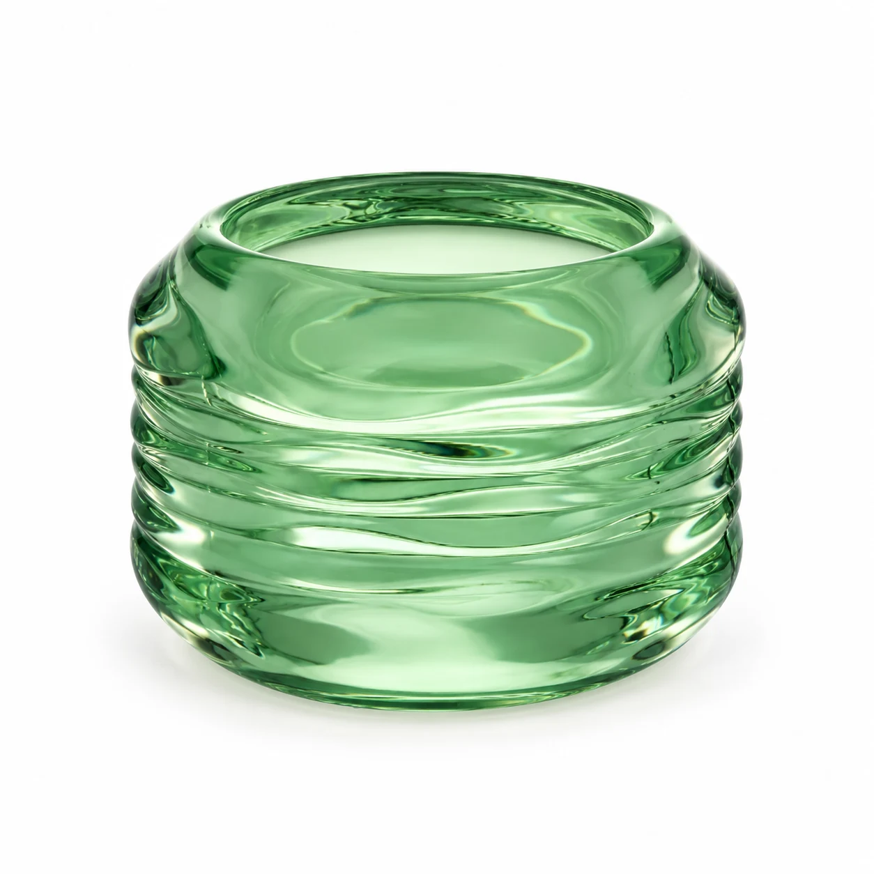 120ml Chevron Round Glass Candle Holder - VSS-CH-01 — design c — green