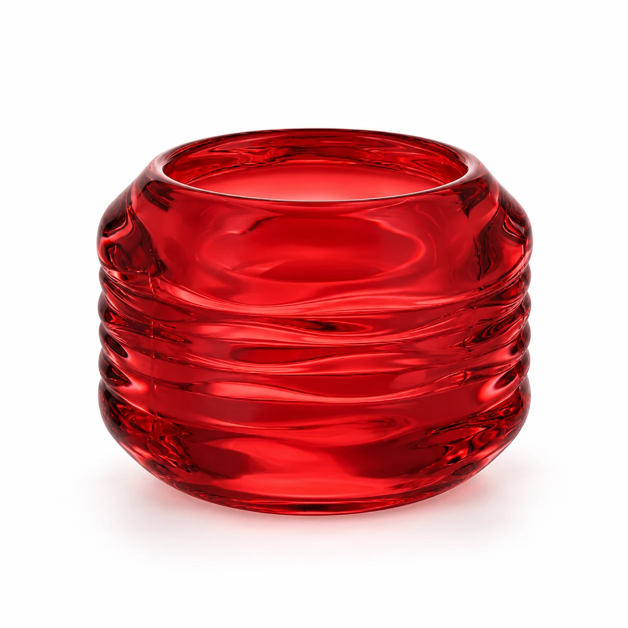120ml Chevron Round Glass Candle Holder - VSS-CH-01 — design c — red