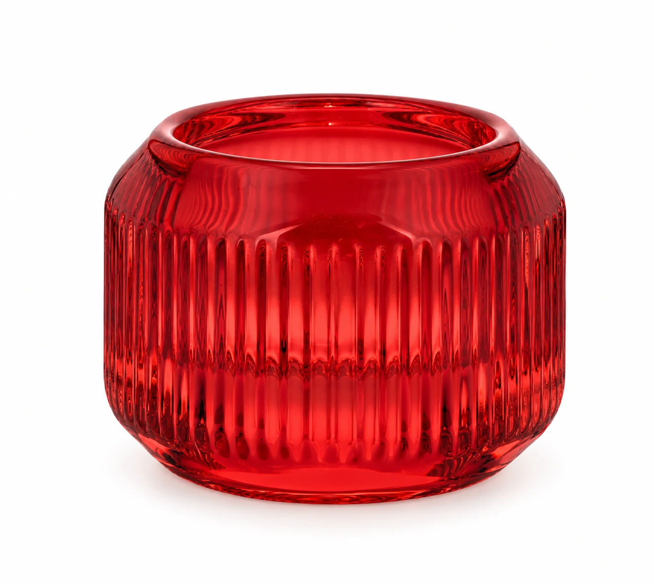 120ml Chevron Round Glass Candle Holder - VSS-CH-01 — design e — red