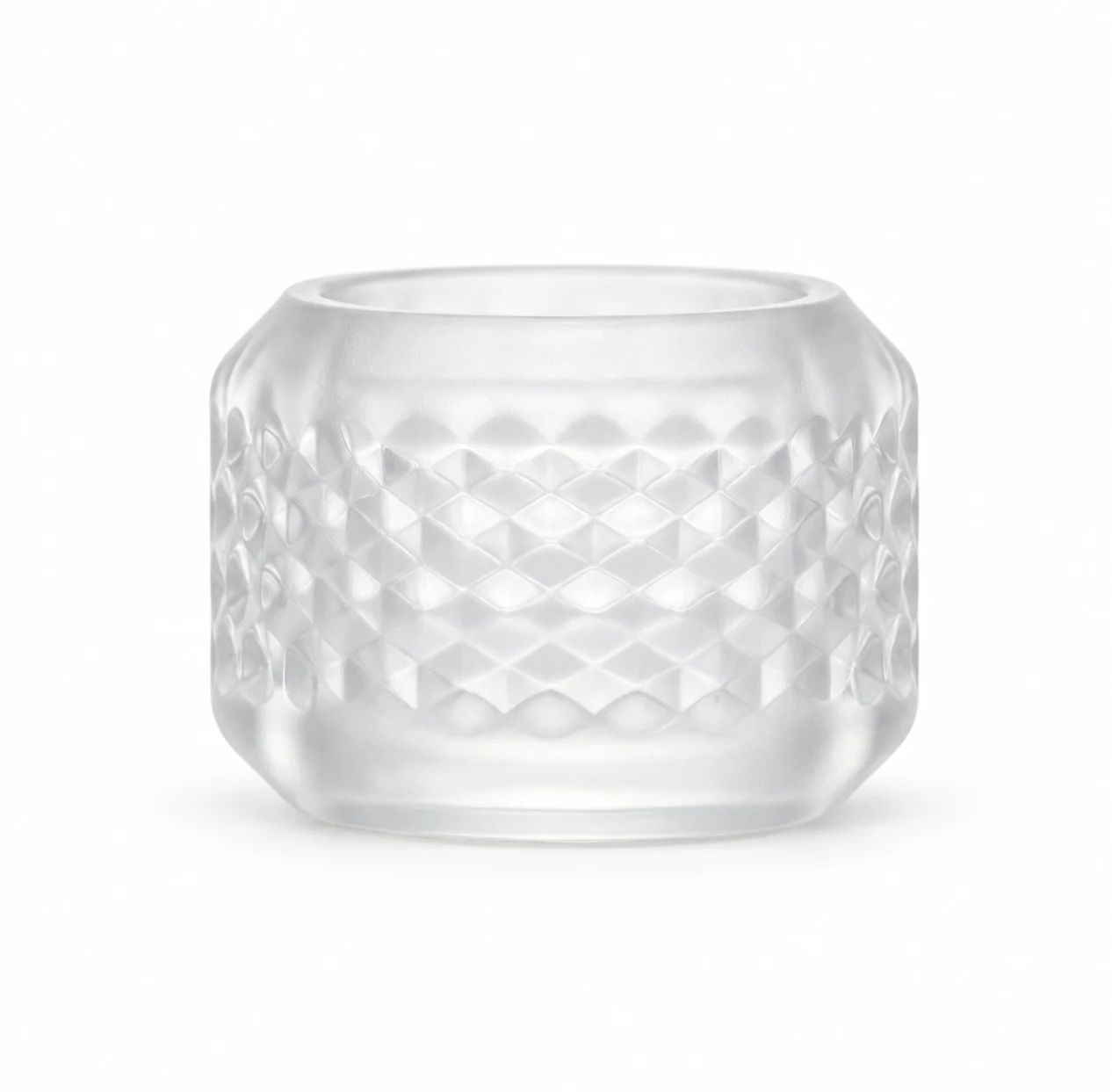 120ml Chevron Round Glass Candle Holder - VSS-CH-01 — design b — frosted