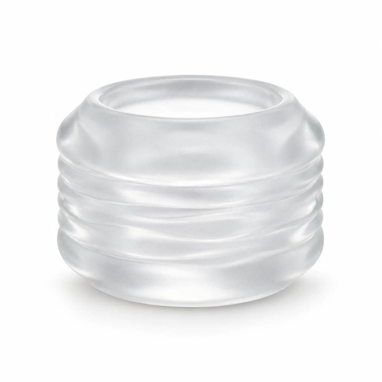 120ml Chevron Round Glass Candle Holder - VSS-CH-01 — design c — frosted