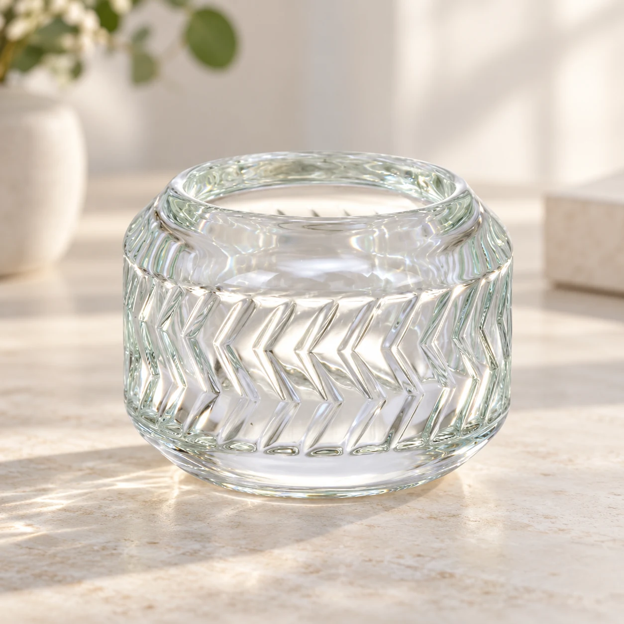 120ml Chevron Round Glass Candle Holder - VSS-CH-01 — design a — lifestyle