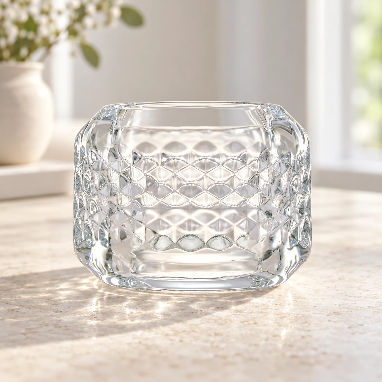 120ml Chevron Round Glass Candle Holder - VSS-CH-01 — design b — lifestyle