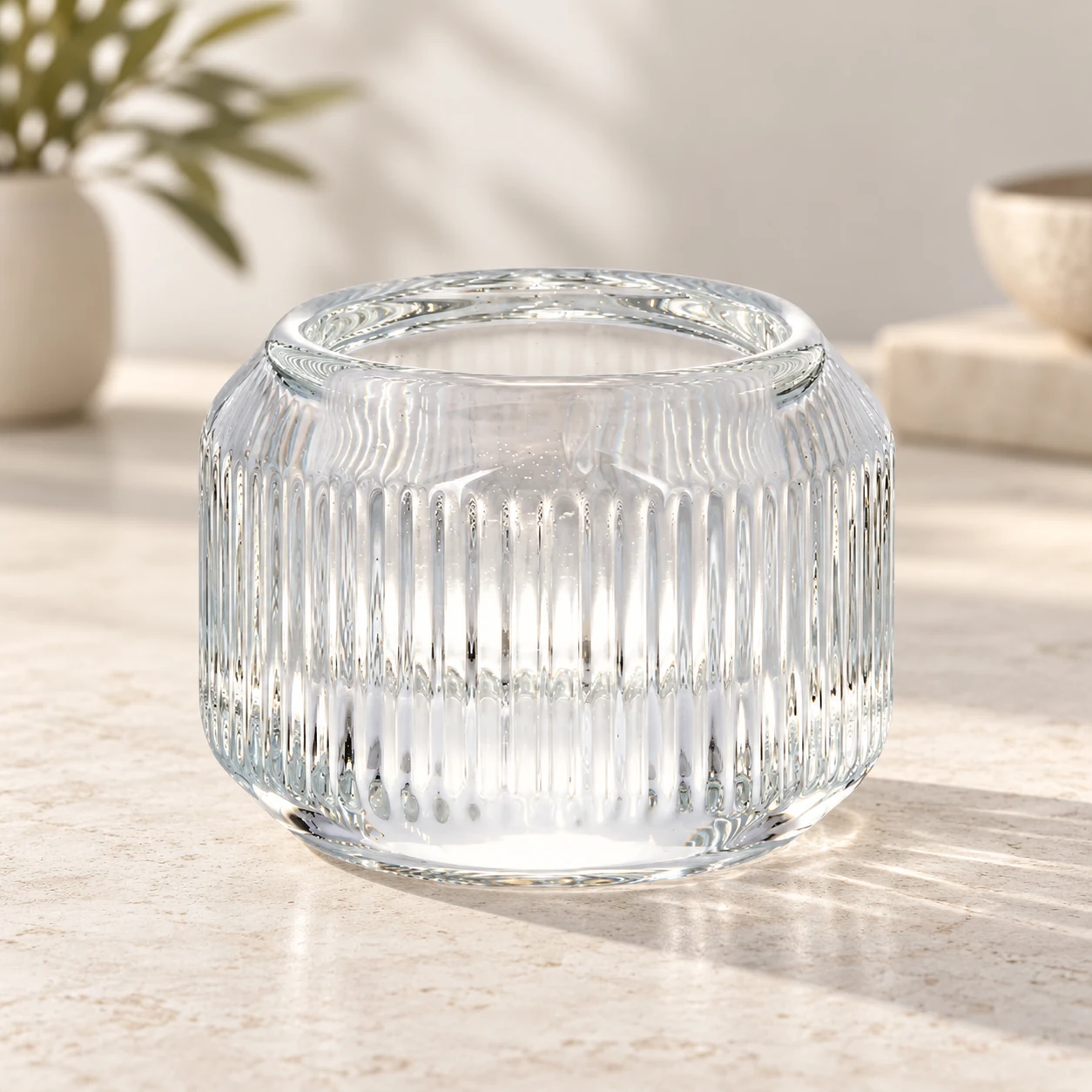 120ml Chevron Round Glass Candle Holder - VSS-CH-01 — design e — lifestyle
