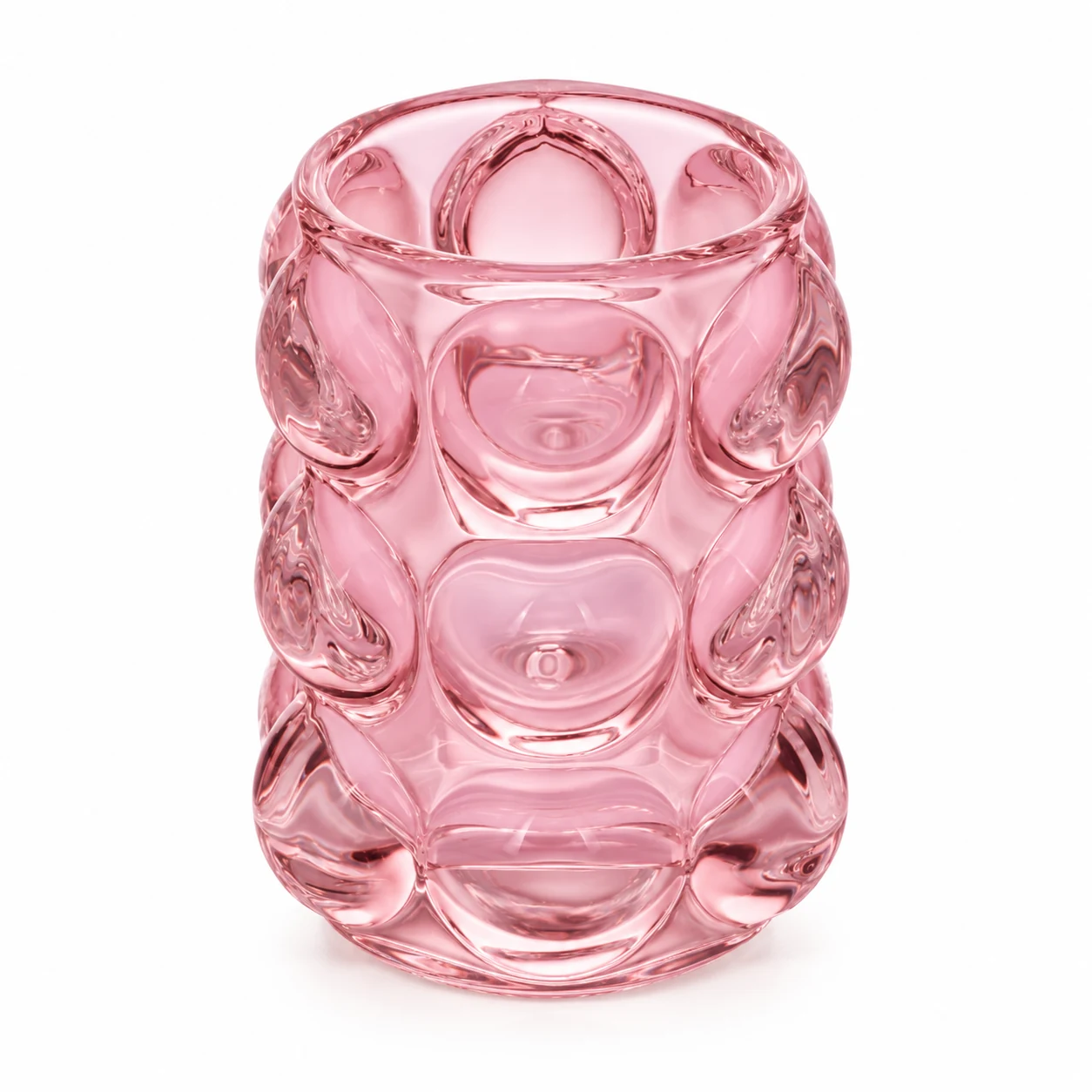 195ml Bubble Glass Candle Holder - VSS-CH-02 — pink
