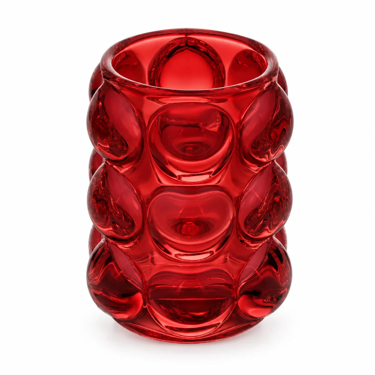 195ml Bubble Glass Candle Holder - VSS-CH-02 — red