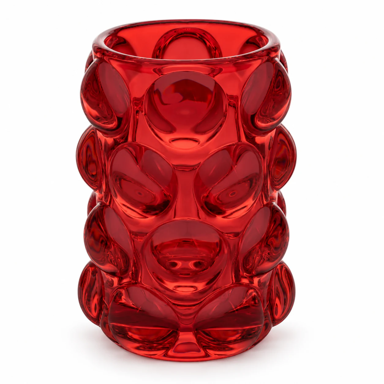 300ml Tall Bubble Glass Candle Holder - VSS-CH-03 — red