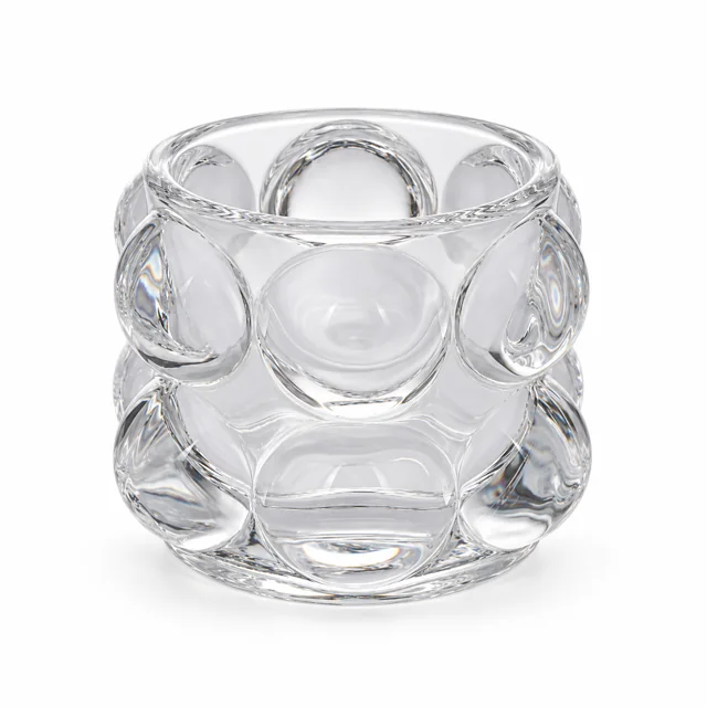 195ml Round Bubble Glass Candle Holder - VSS-CH-04 — clear