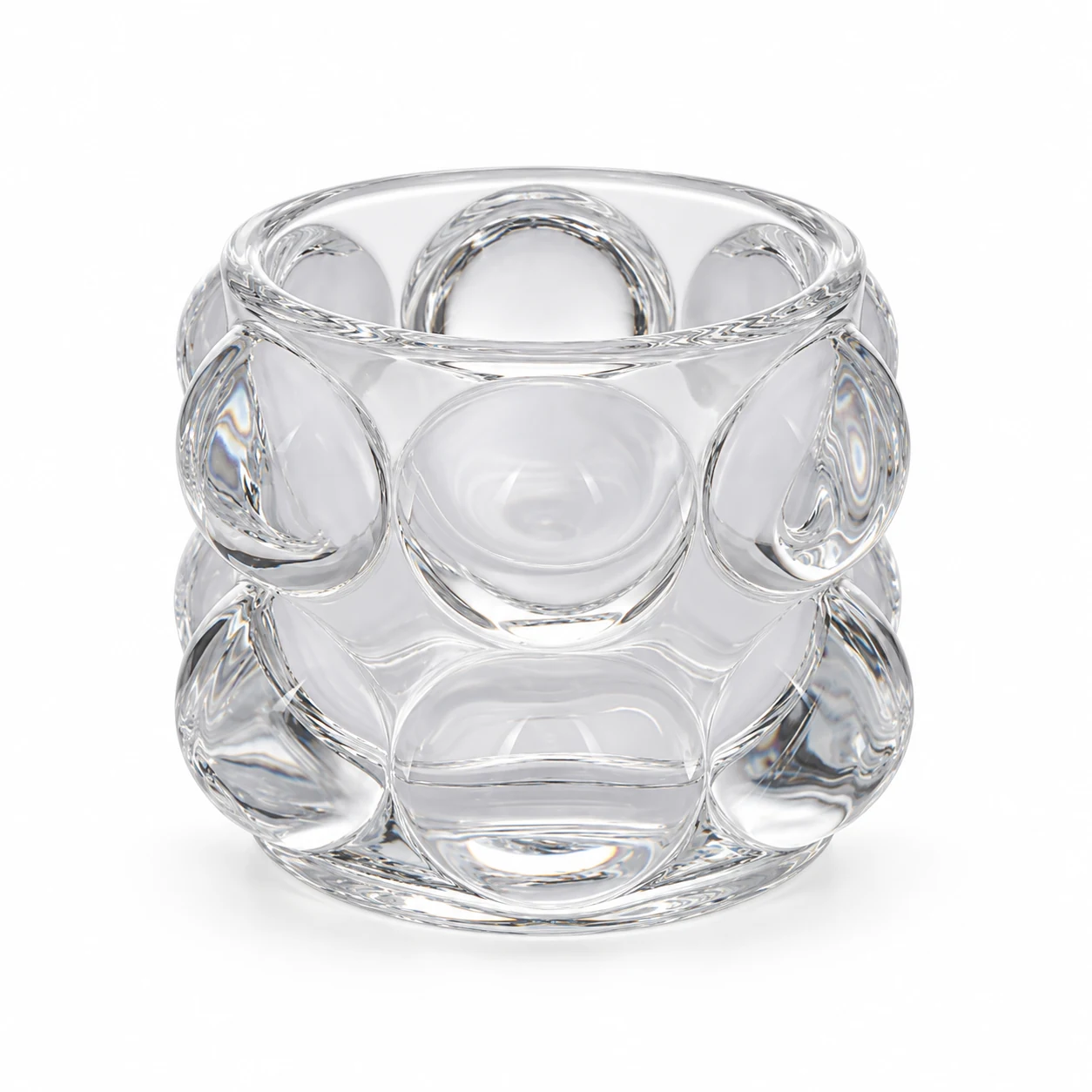 195ml Round Bubble Glass Candle Holder - VSS-CH-04 — clear