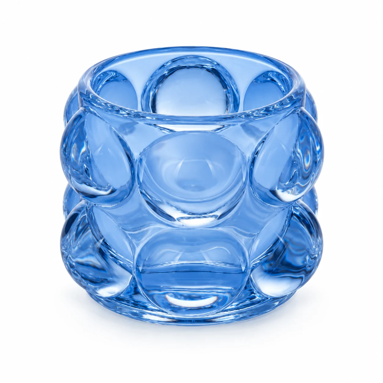 195ml Round Bubble Glass Candle Holder - VSS-CH-04 — blue