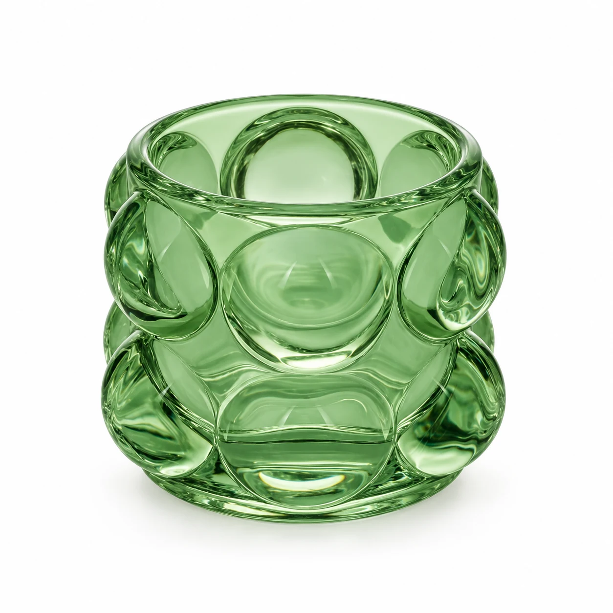 195ml Round Bubble Glass Candle Holder - VSS-CH-04 — green