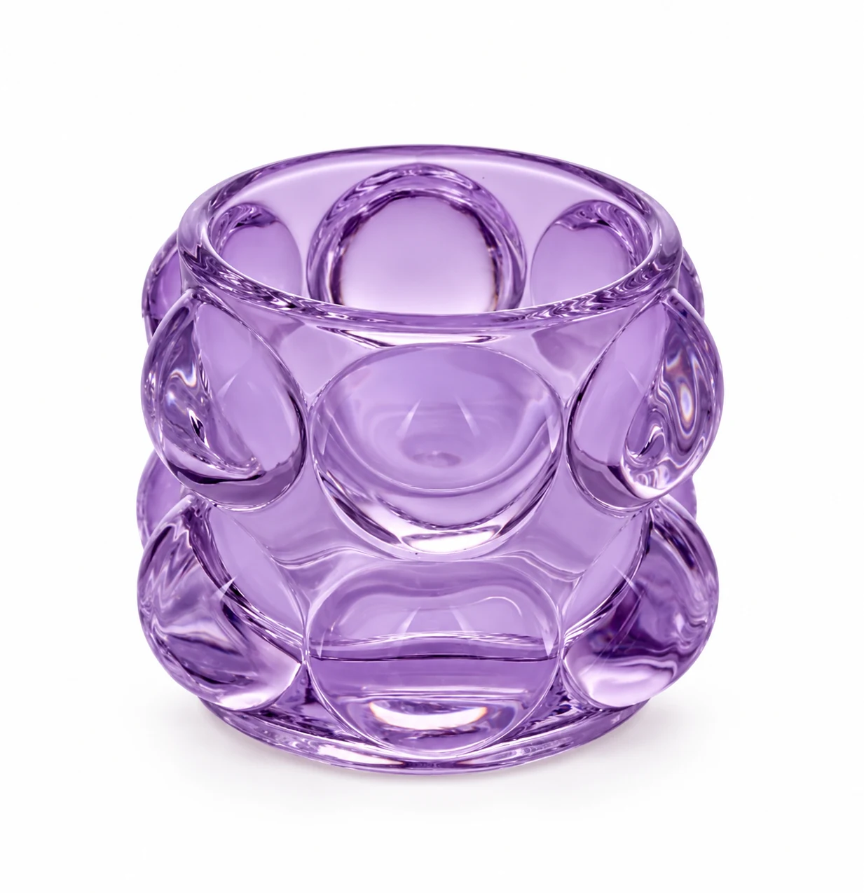 195ml Round Bubble Glass Candle Holder - VSS-CH-04 — purple