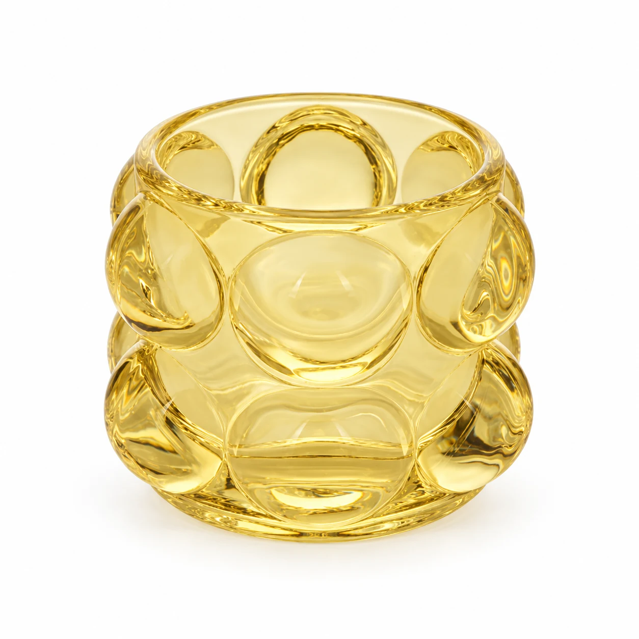 195ml Round Bubble Glass Candle Holder - VSS-CH-04 — yellow