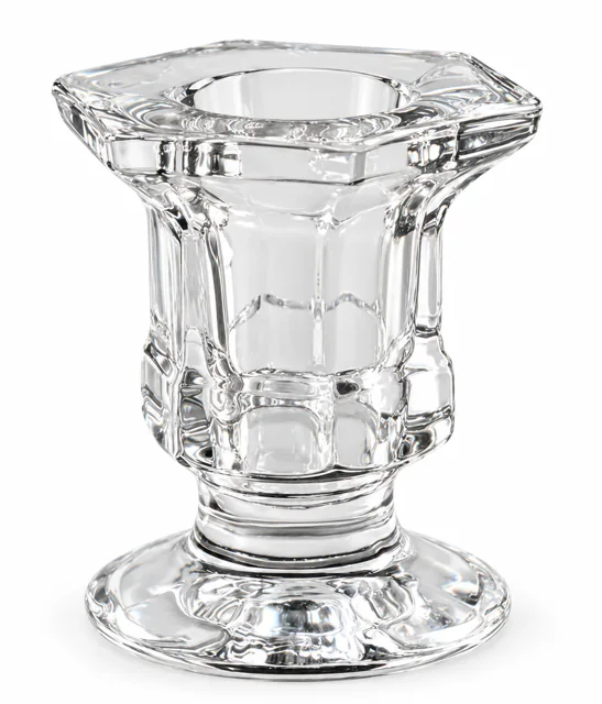 Faceted Pedestal Glass Candle Holder - VSS-CH-05 — clear
