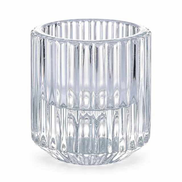 Fluted Glass Candle Holder - VSS-CH-06 — clear