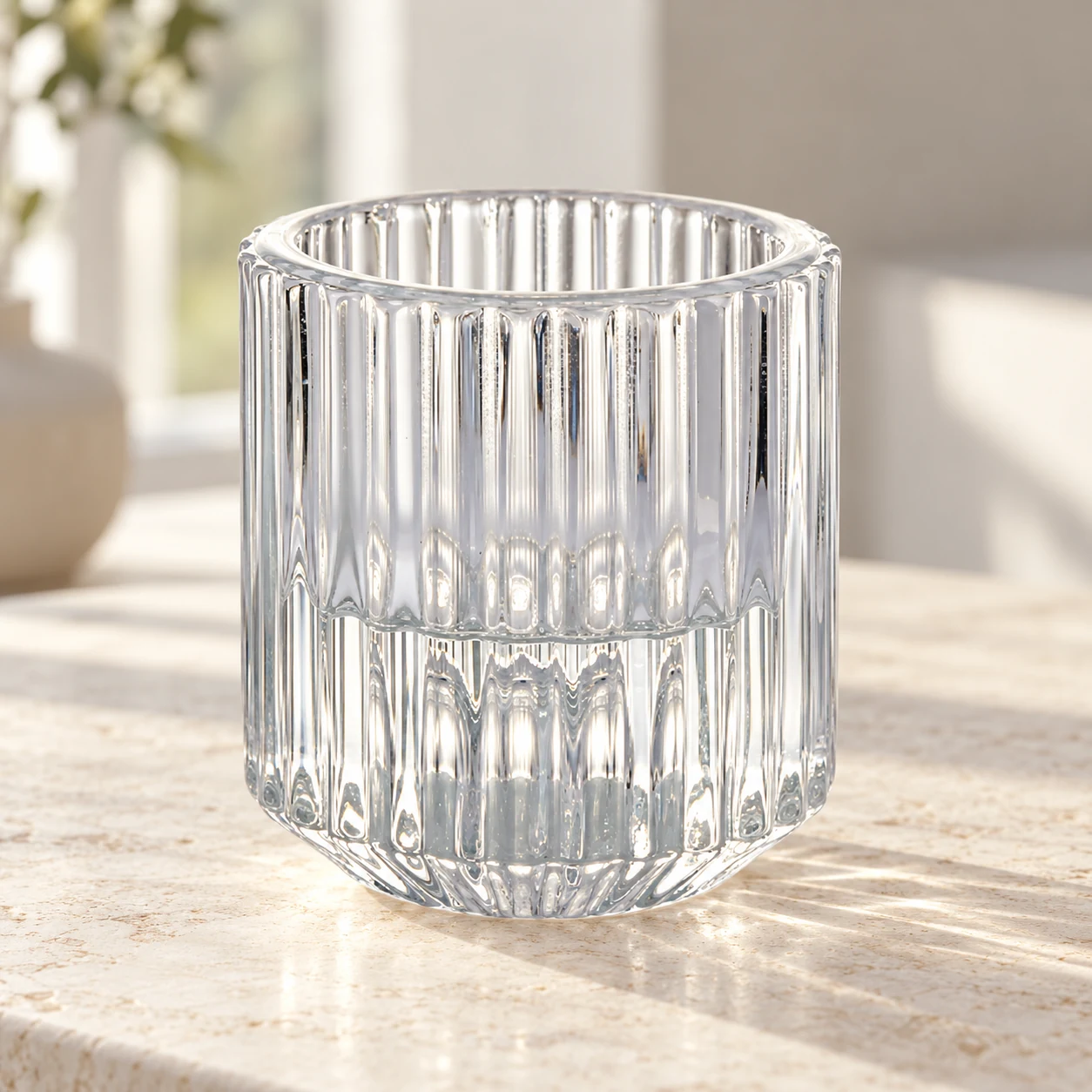 Fluted Glass Candle Holder - VSS-CH-06 — lifestyle