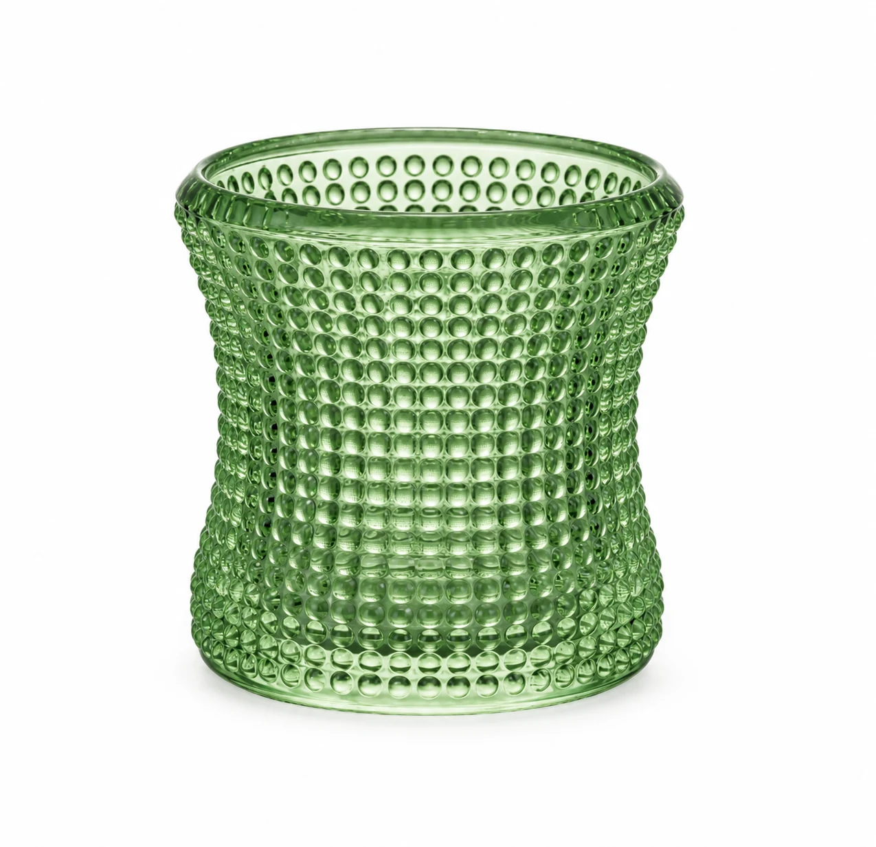 90ml Hobnail Glass Candle Holder - VSS-CH-08 — design a — green