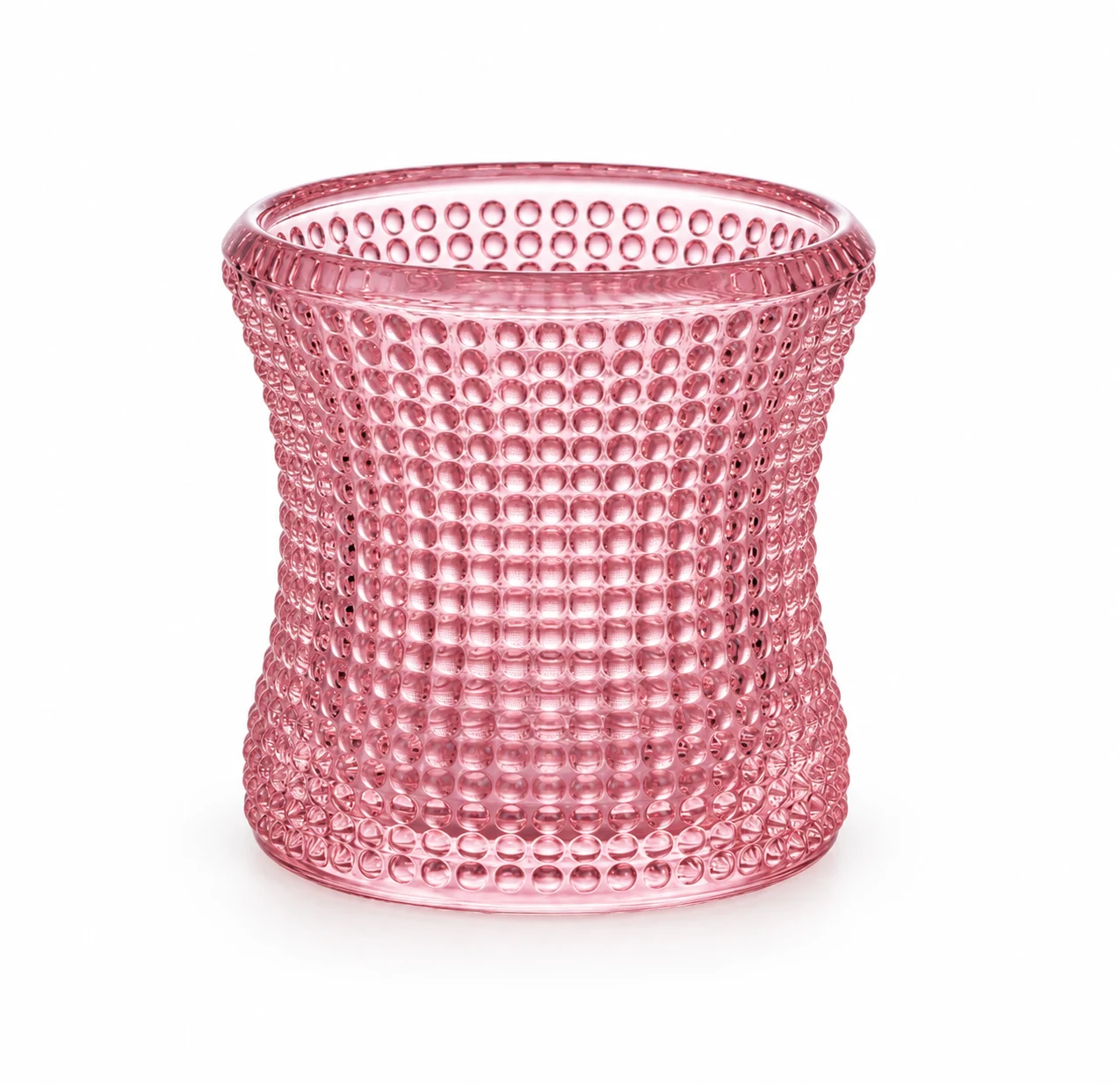 90ml Hobnail Glass Candle Holder - VSS-CH-08 — design a — pink