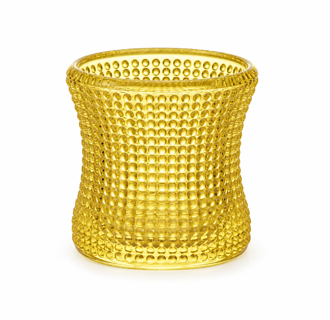 90ml Hobnail Glass Candle Holder - VSS-CH-08 — design a — yellow