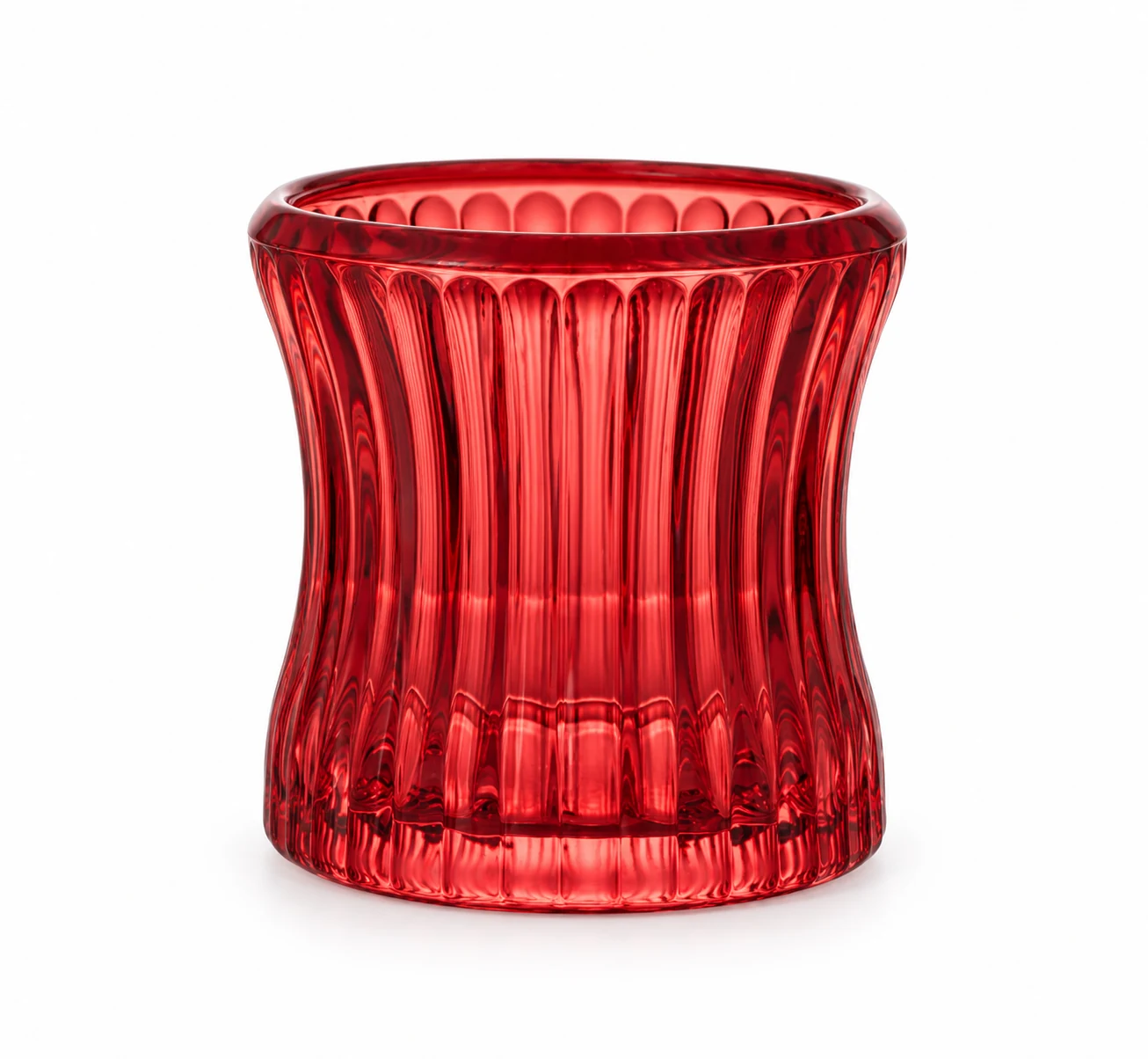 90ml Hobnail Glass Candle Holder - VSS-CH-08 — design b — red