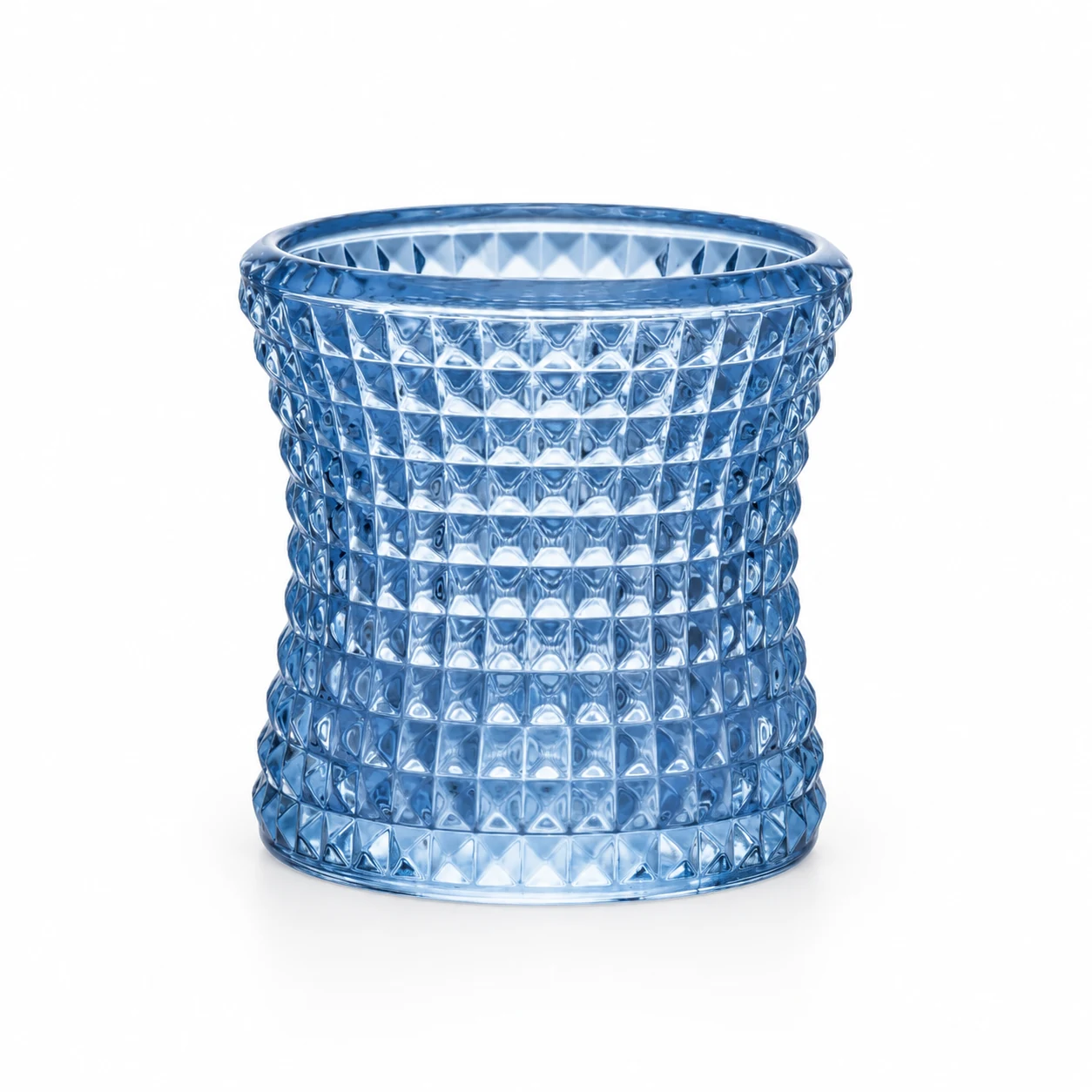 90ml Hobnail Glass Candle Holder - VSS-CH-08 — design c — blue